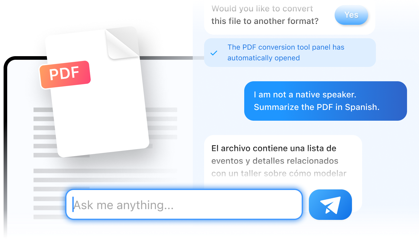 AI assistant interface for document summarization