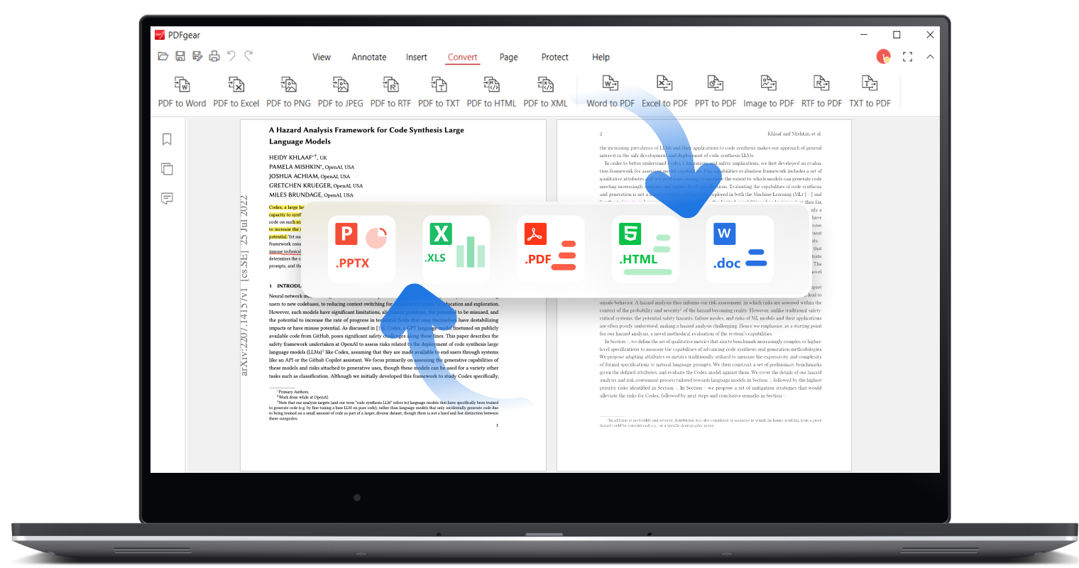Transform PDF to Word and other formats
